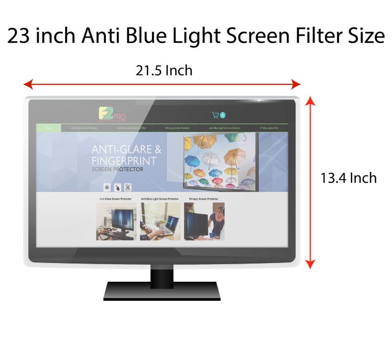 EZ-Pro Screen Protector Premium Anti Blue Light Screen Filter for 23 Inches Computer Monitor, Screen Filter Size is 13.4" Height x21.5 Width, Blocks Harmful Blue Light, Reduce Digital Eye Strain Help Sleep Better - Image 2